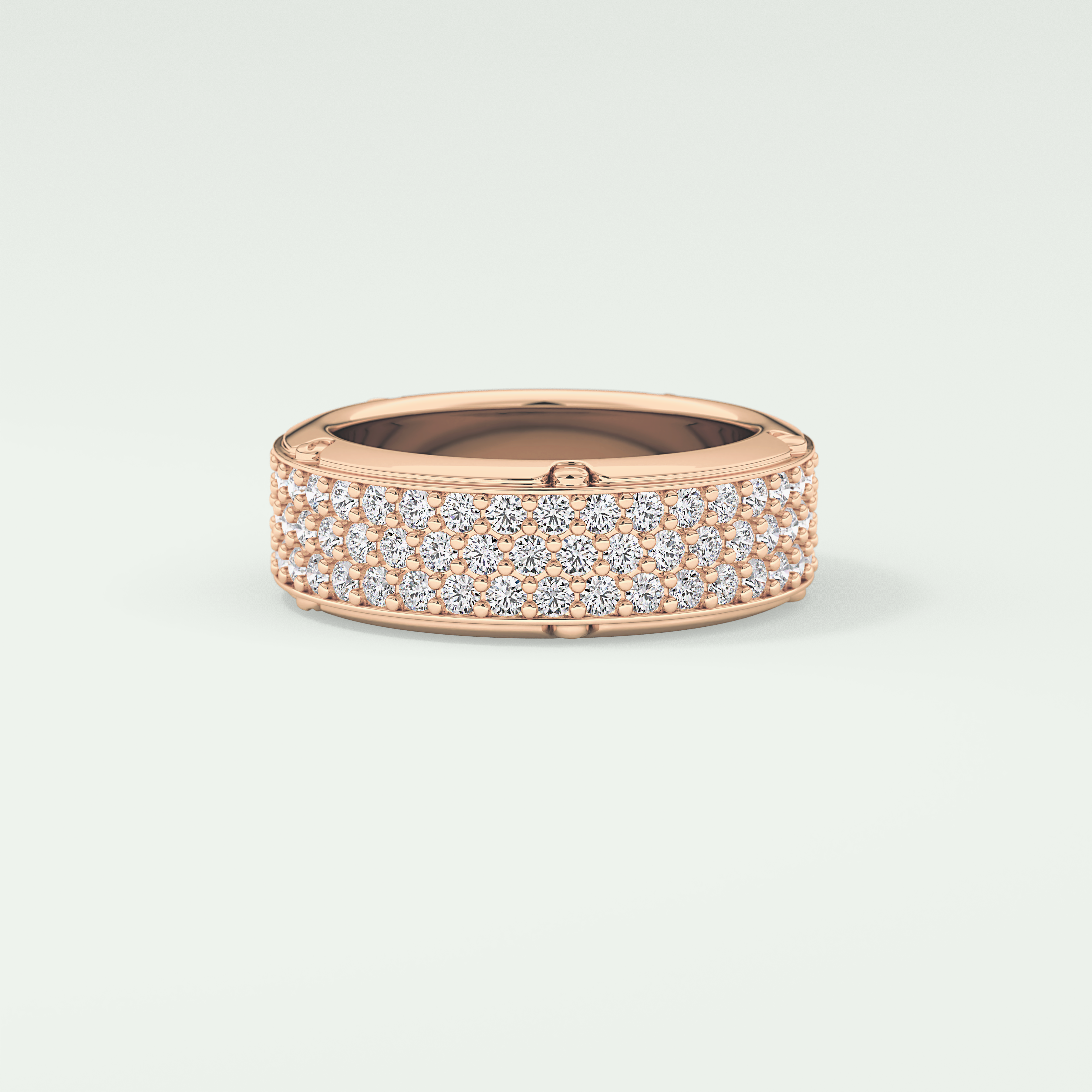 1.00 CT Muti- Row Setting Moissanite Diamond Band For Him 14