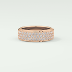 1.00 CT Muti- Row Setting Moissanite Diamond Band For Him 15
