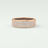 1.00 CT Muti- Row Setting Moissanite Diamond Band For Him 15