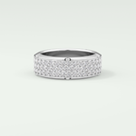 1.00 CT Muti- Row Setting Moissanite Diamond Band For Him 7