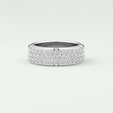 1.00 CT Muti- Row Setting Moissanite Diamond Band For Him 7