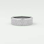 1.00 CT Muti- Row Setting Moissanite Diamond Band For Him 8