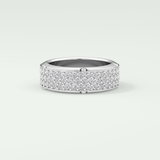 1.00 CT Muti- Row Setting Moissanite Diamond Band For Him 8