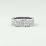 1.00 CT Muti- Row Setting Moissanite Diamond Band For Him 9