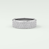 1.00 CT Muti- Row Setting Moissanite Diamond Band For Him 9