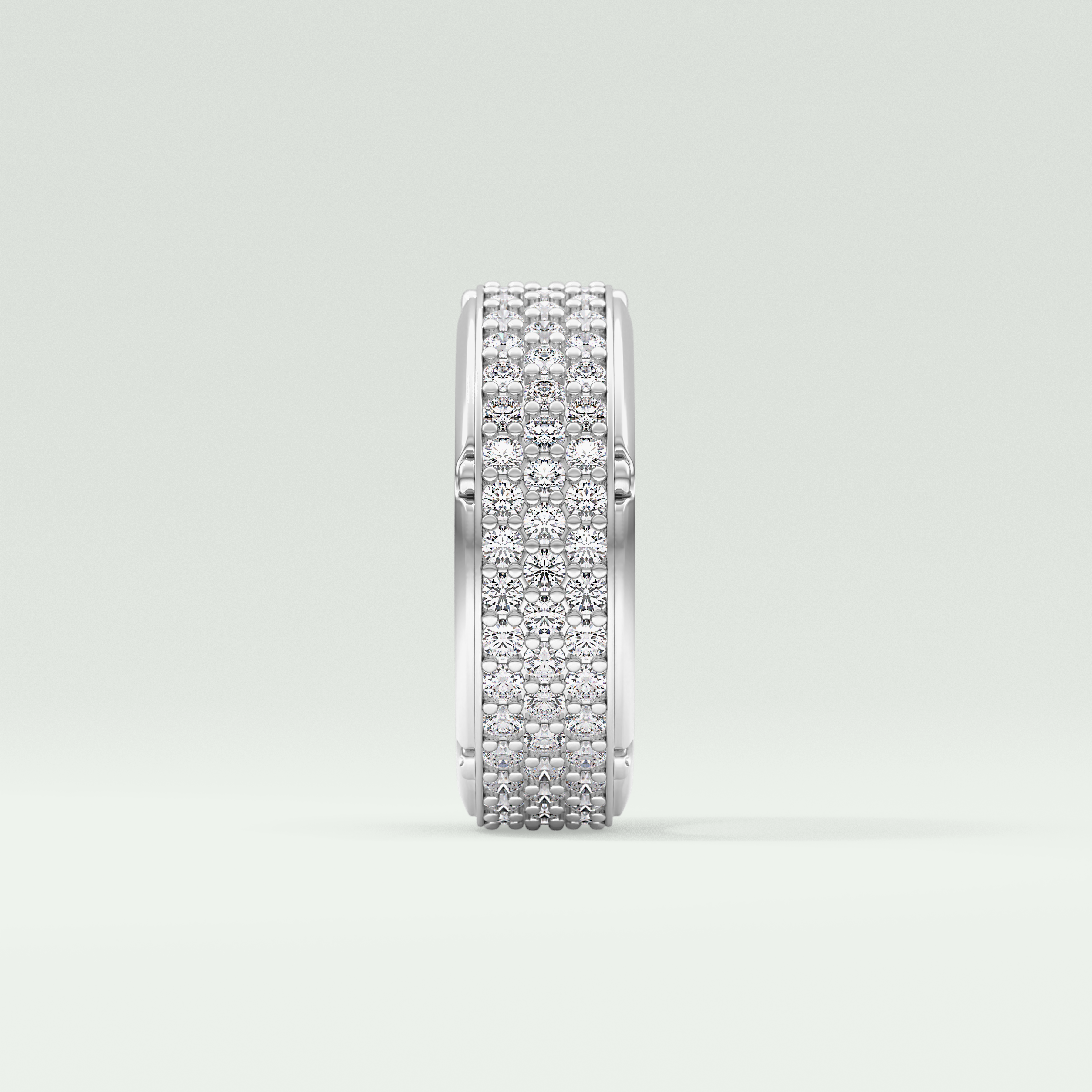 1.00 CT Muti- Row Setting Moissanite Diamond Band For Him 10