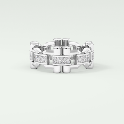 0.30 CT Elegant Round Moissanite Diamond Men's Wedding Band