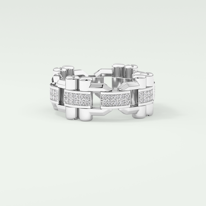 0.30 CT Elegant Round Moissanite Diamond Men's Wedding Band
