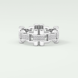 0.30 CT Elegant Round Moissanite Diamond Men's Wedding Band 9