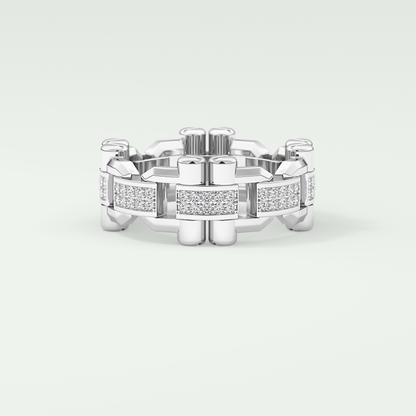 0.30 CT Elegant Round Moissanite Diamond Men's Wedding Band