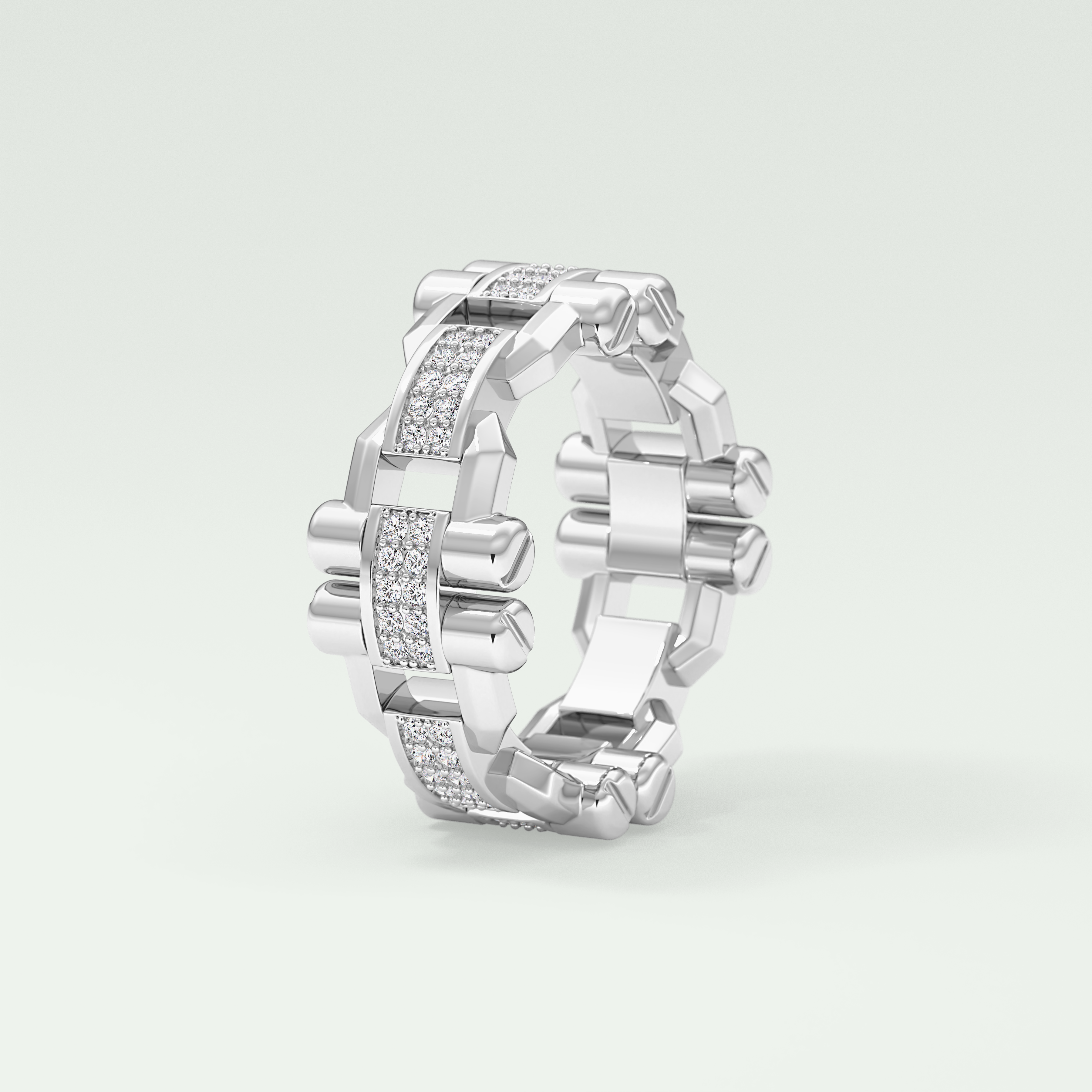 0.30 CT Elegant Round Moissanite Diamond Men's Wedding Band 10