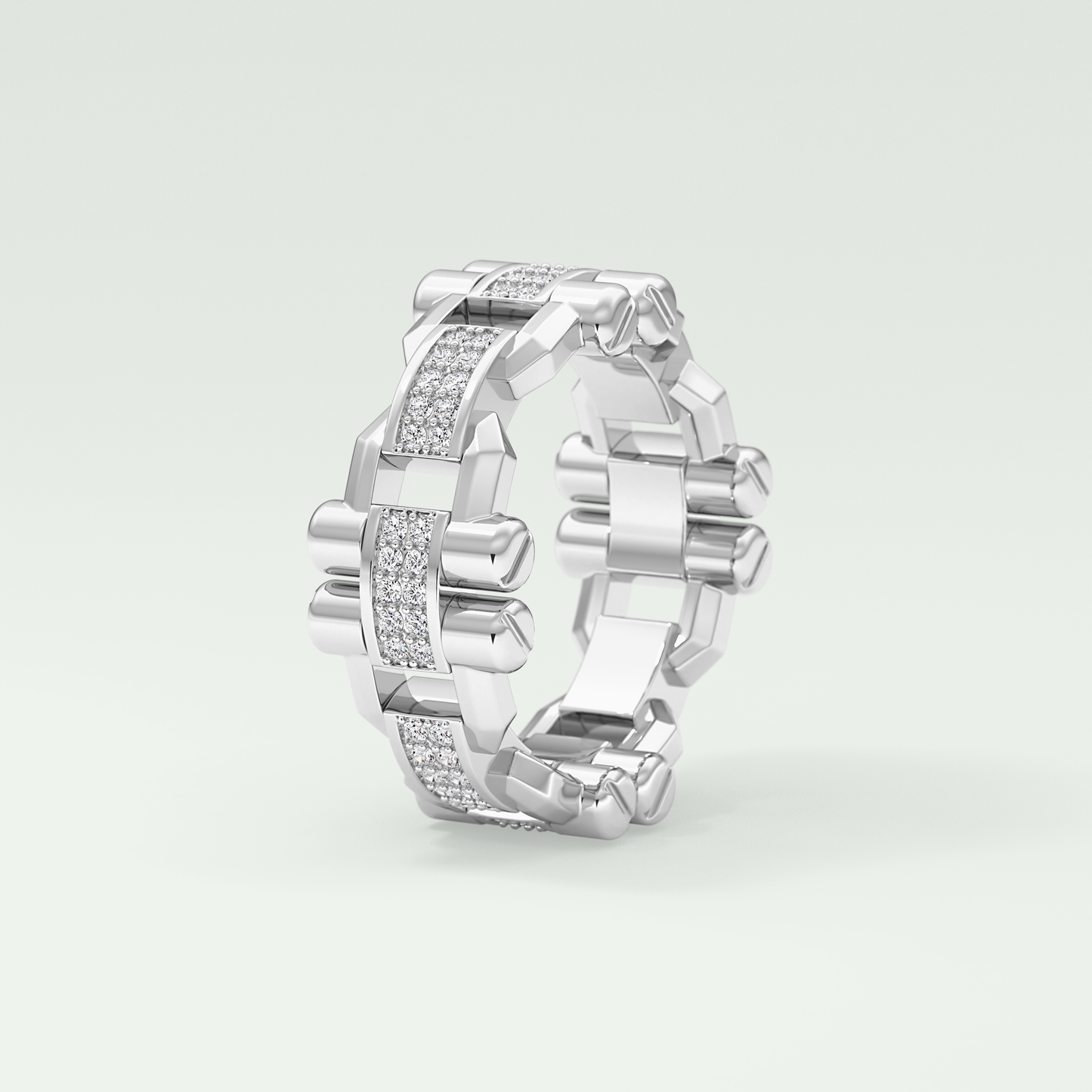 0.30 CT Elegant Round Moissanite Diamond Men's Wedding Band