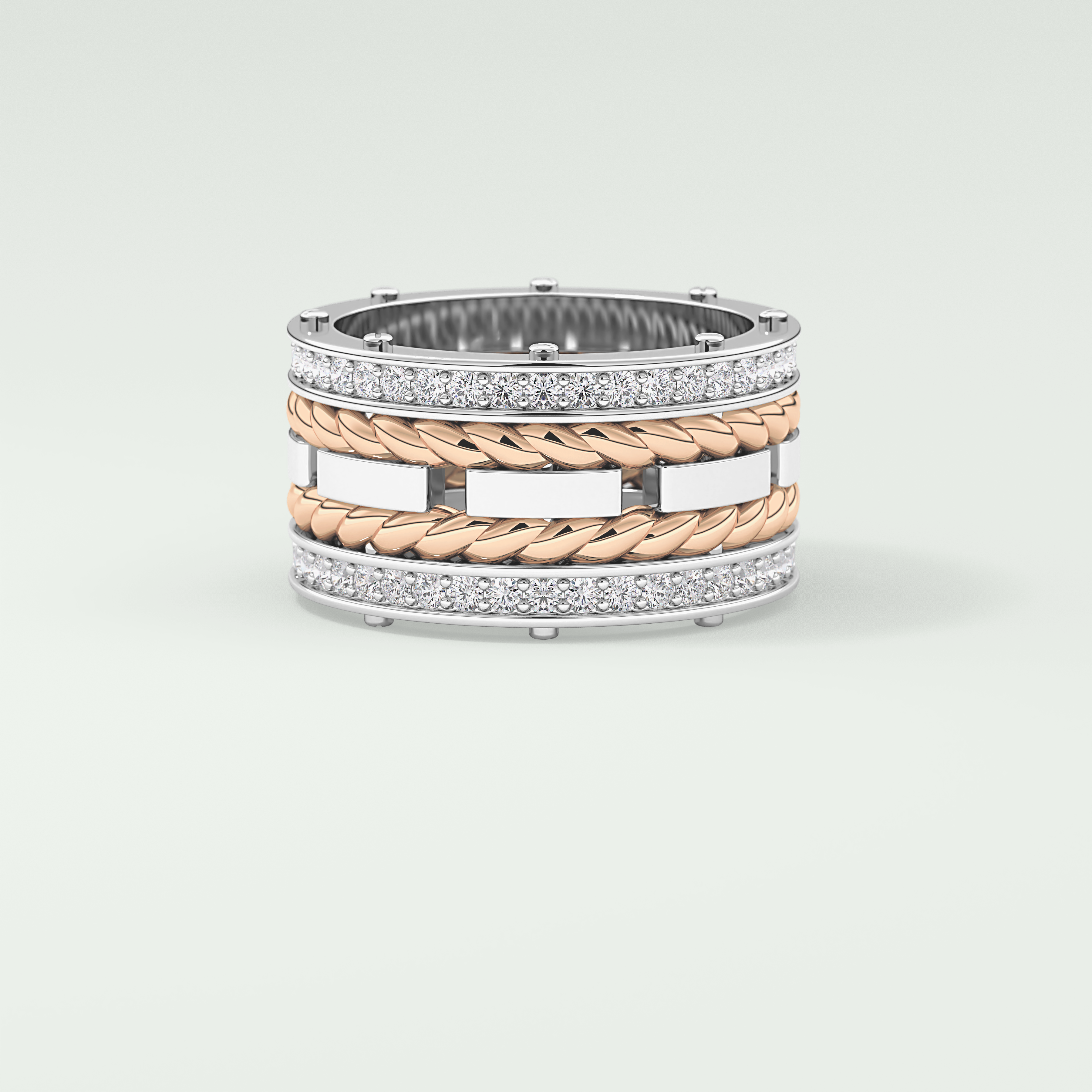 1.05 CT Classic Moissanite Diamond Twisted Style Men's Wedding Band 9