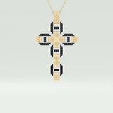 0.50 CT Polished Finished Round Black Moissanite Stones Necklace For Him 1