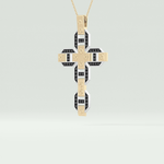 0.50 CT Polished Finished Round Black Moissanite Stones Necklace For Him 2