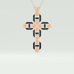 0.50 CT Polished Finished Round Black Moissanite Stones Necklace For Him 5