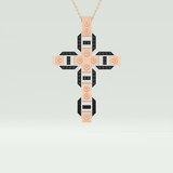 0.50 CT Polished Finished Round Black Moissanite Stones Necklace For Him 5