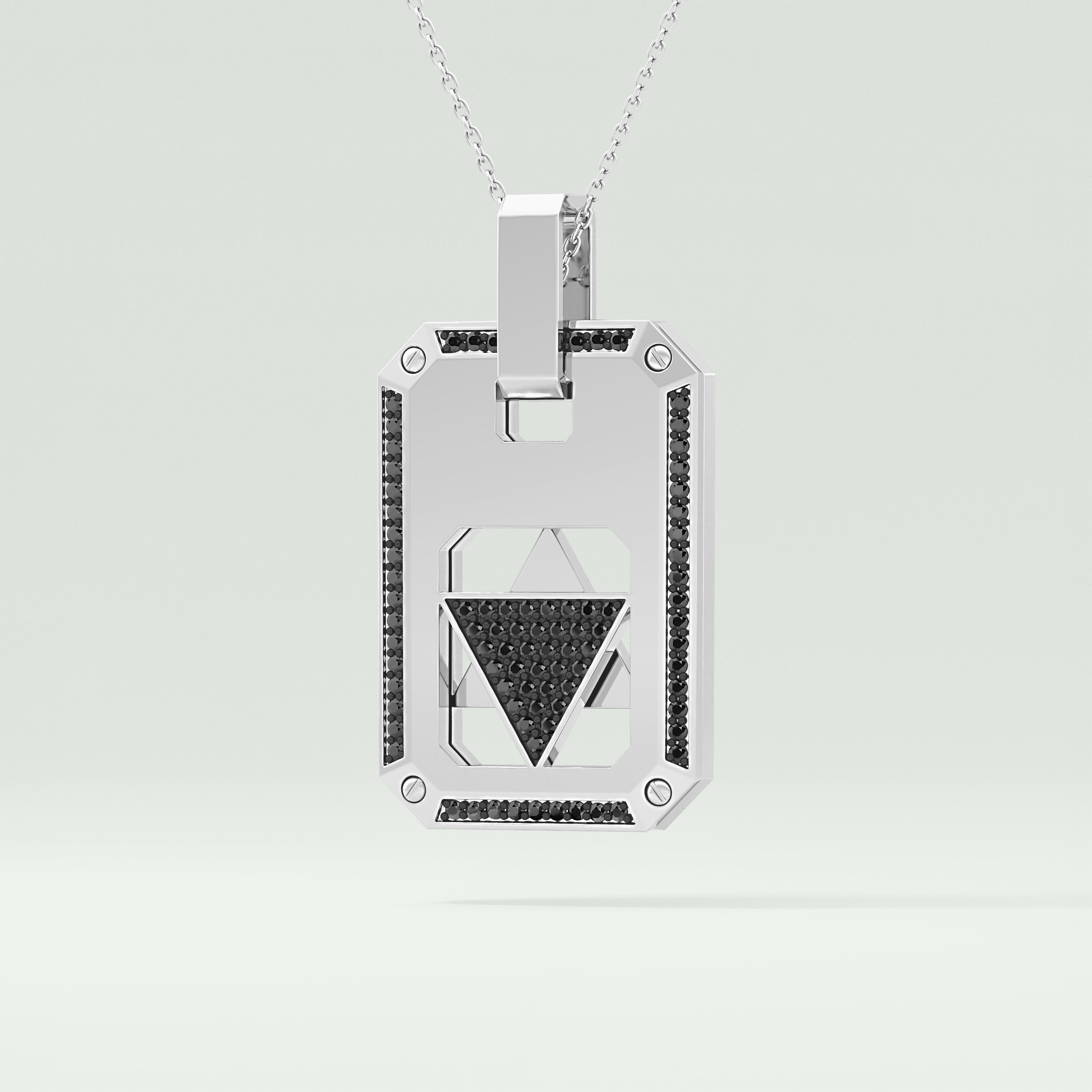 0.90 CT Star Shaped Black Moissanite Diamond Stones Necklace For Him 7