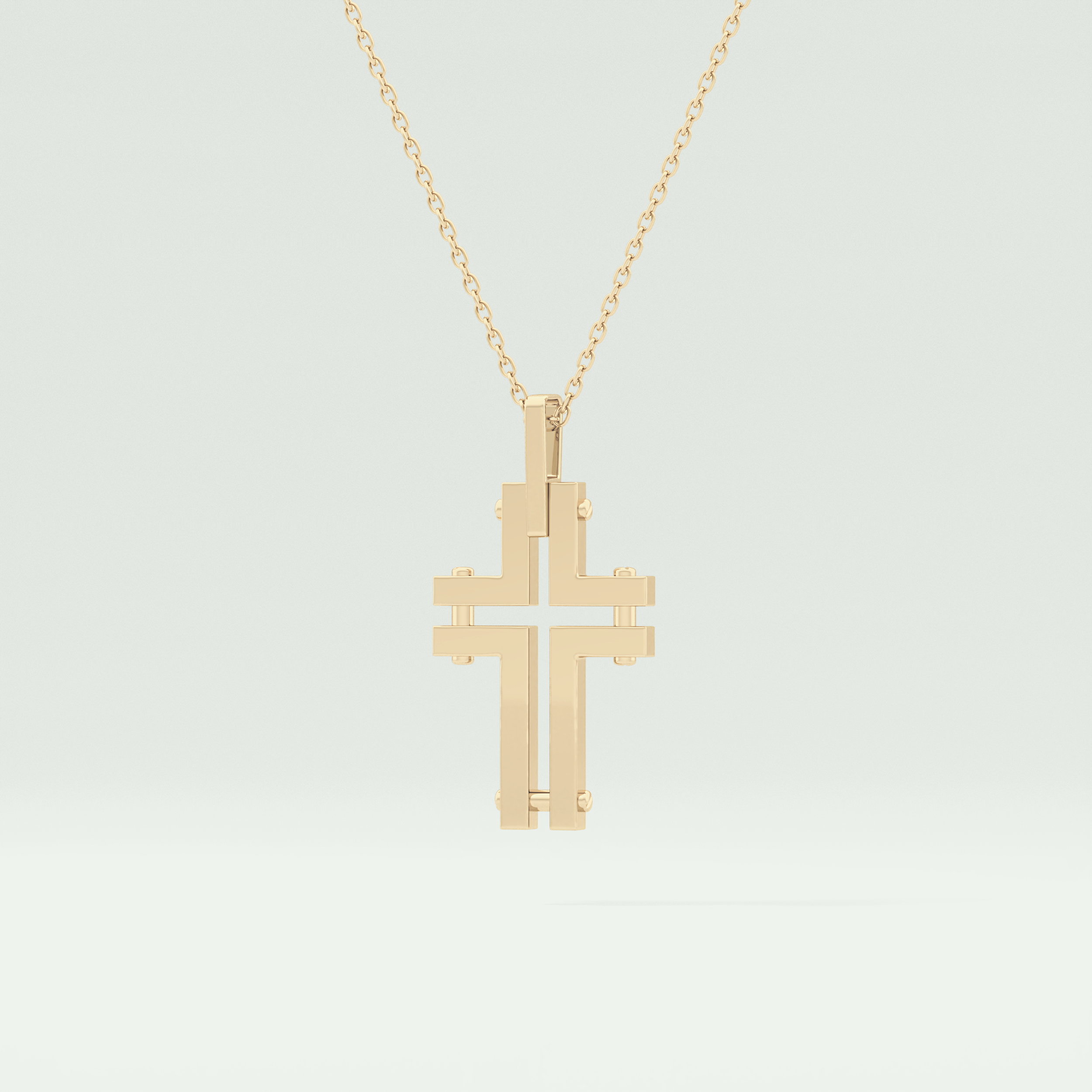 Polished Cross Unique Necklace For Him 3