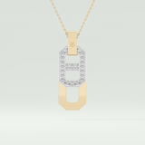 0.30 CT Round Moissanite Diamond Two Tone Connecting Necklace 1