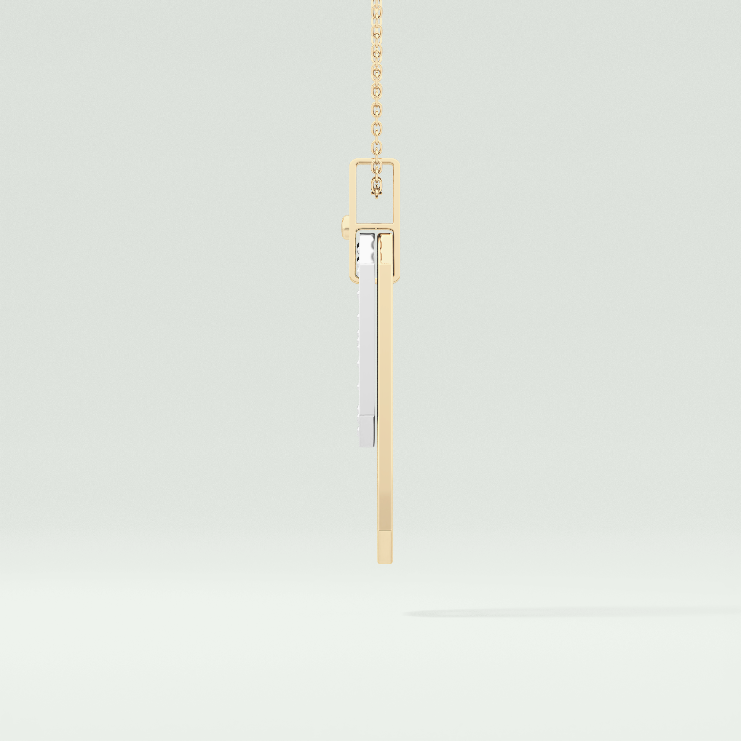 0.30 CT Round Moissanite Diamond Two Tone Connecting Necklace 3