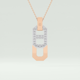 0.30 CT Round Moissanite Diamond Two Tone Connecting Necklace 5