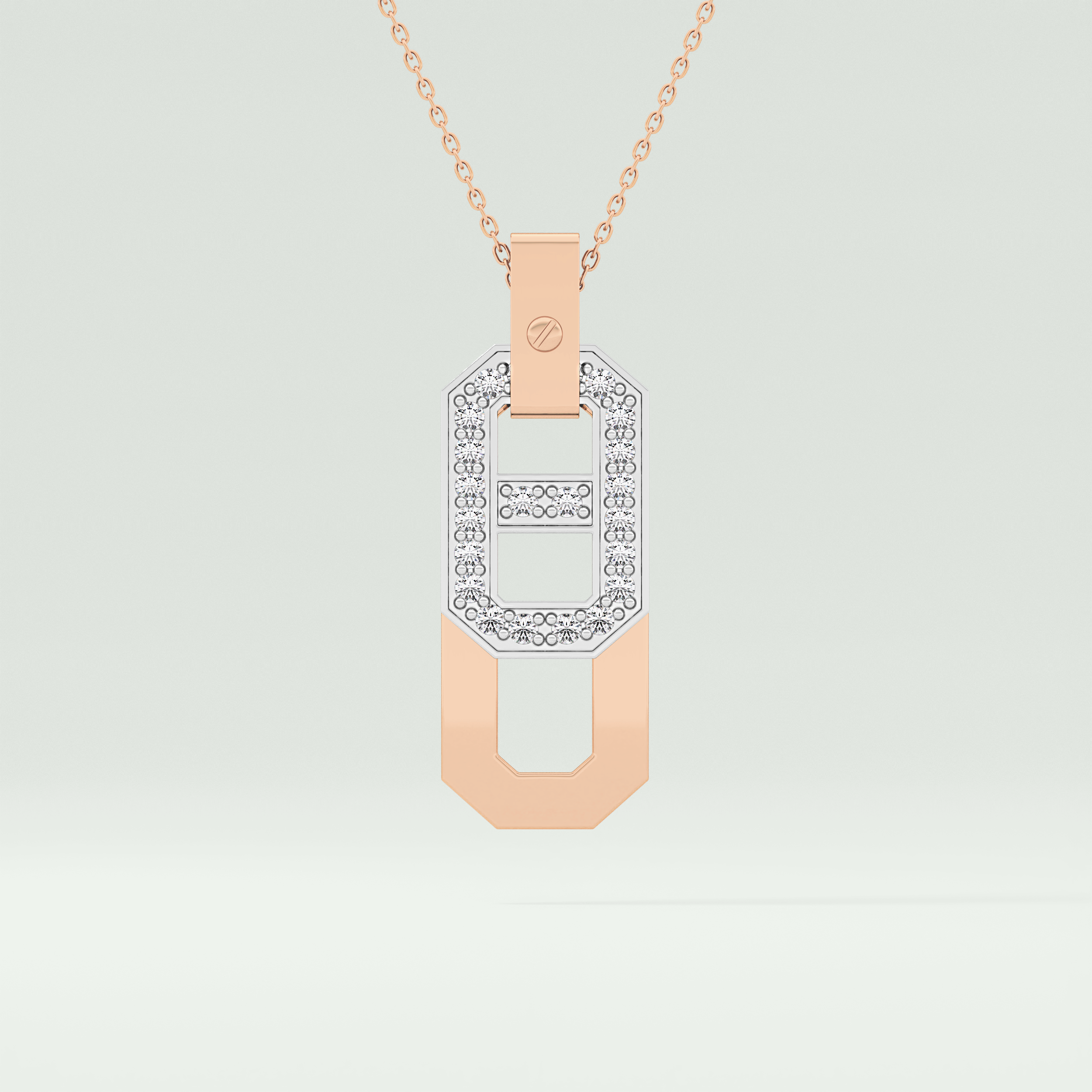 0.30 CT Round Moissanite Diamond Two Tone Connecting Necklace 5