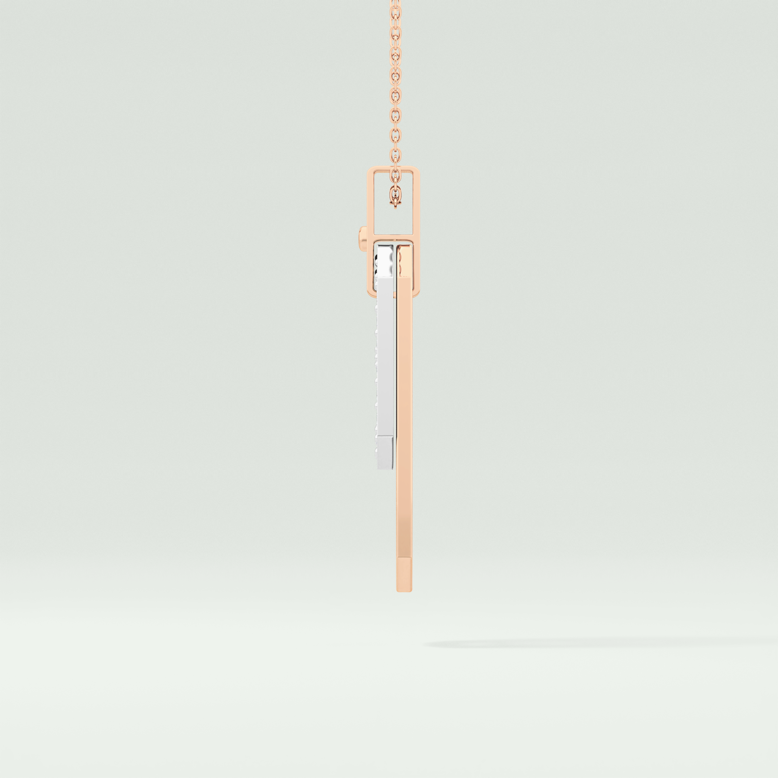 0.30 CT Round Moissanite Diamond Two Tone Connecting Necklace 7