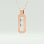 0.30 CT Round Moissanite Diamond Two Tone Connecting Necklace 8