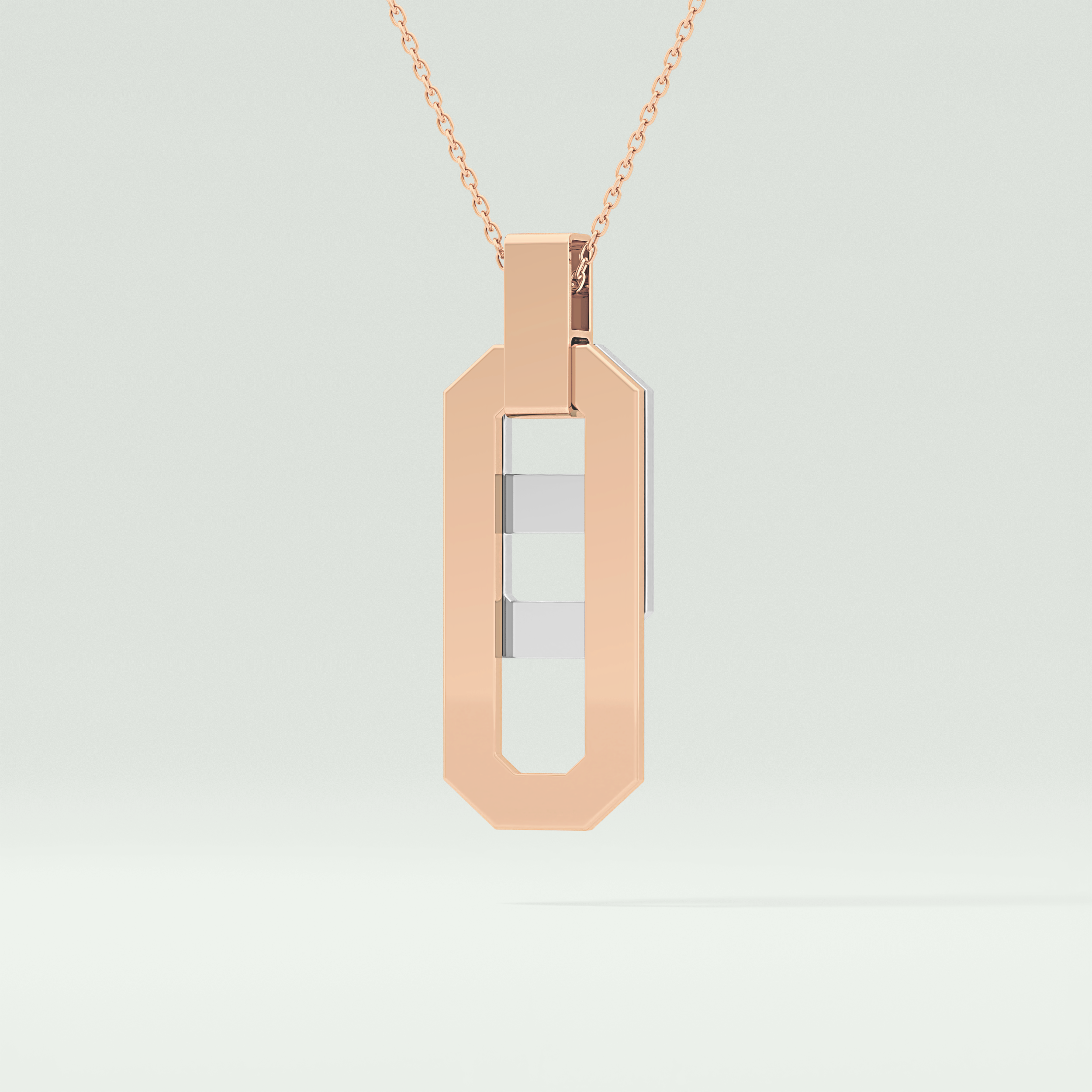 0.30 CT Round Moissanite Diamond Two Tone Connecting Necklace 8