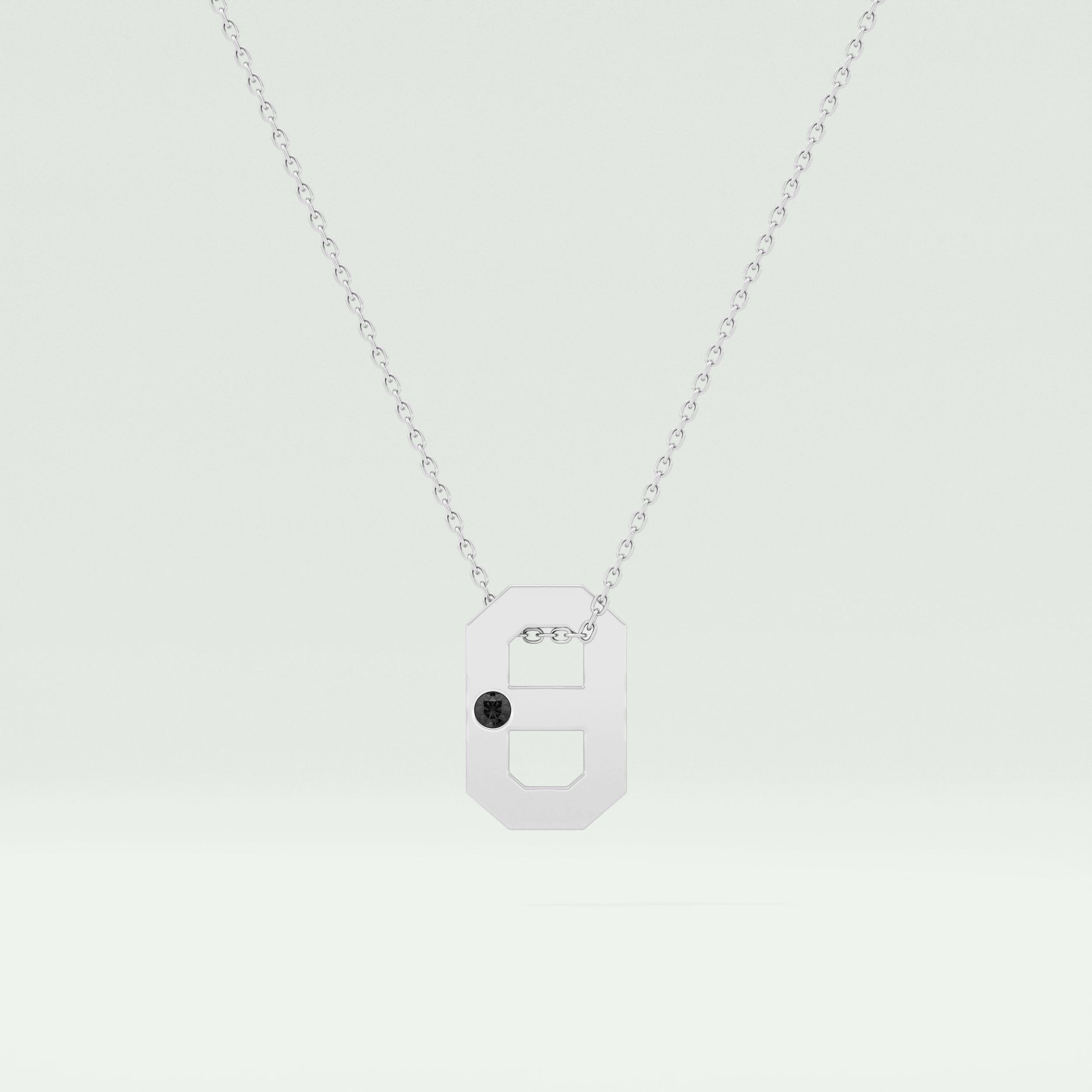 0.02 CT Black Solitaire Moissanite Diamond Necklace For Him 7