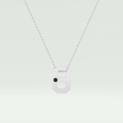 0.02 CT Black Solitaire Moissanite Diamond Necklace For Him