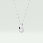 0.02 CT Black Solitaire Moissanite Diamond Necklace For Him 6