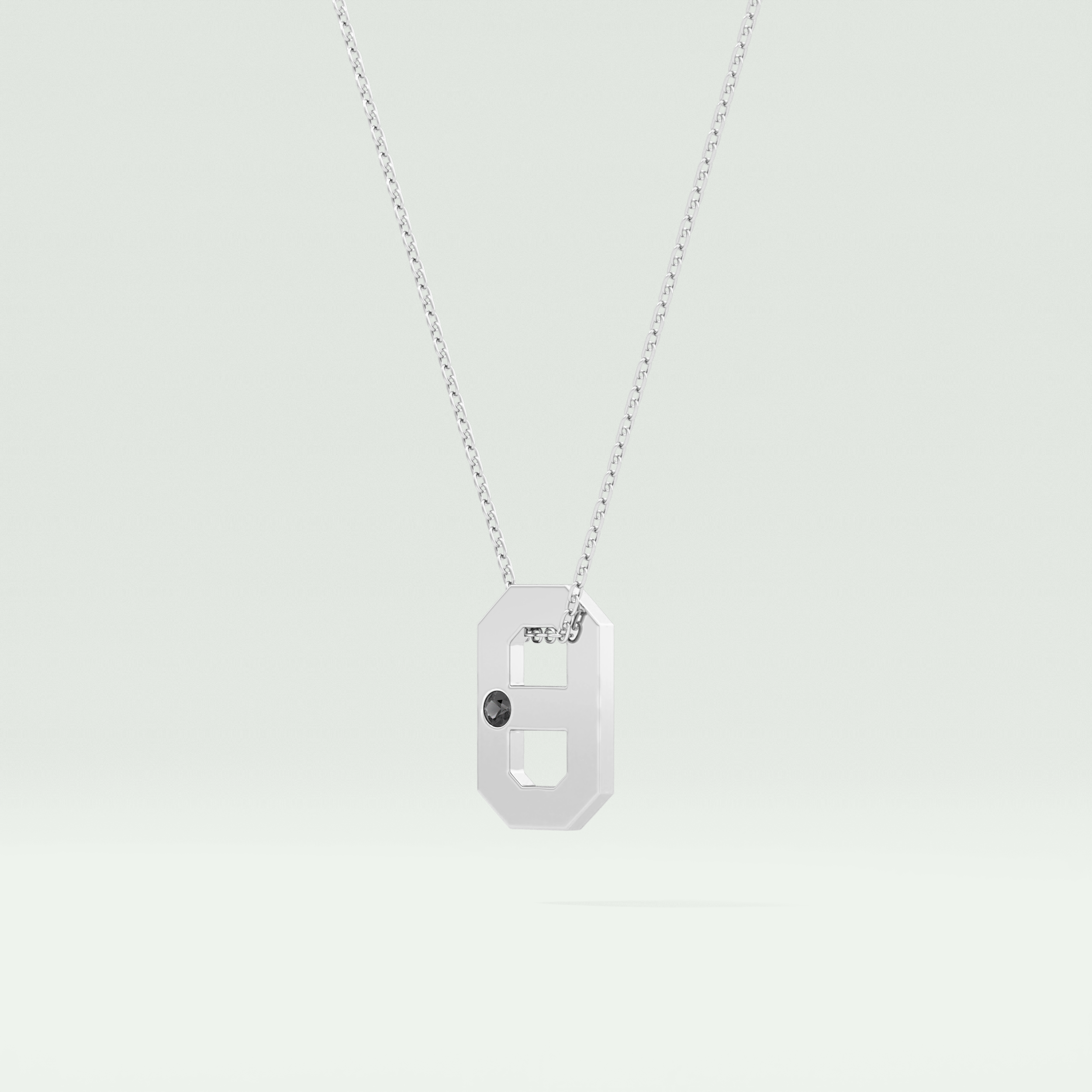 0.02 CT Black Solitaire Moissanite Diamond Necklace For Him 6