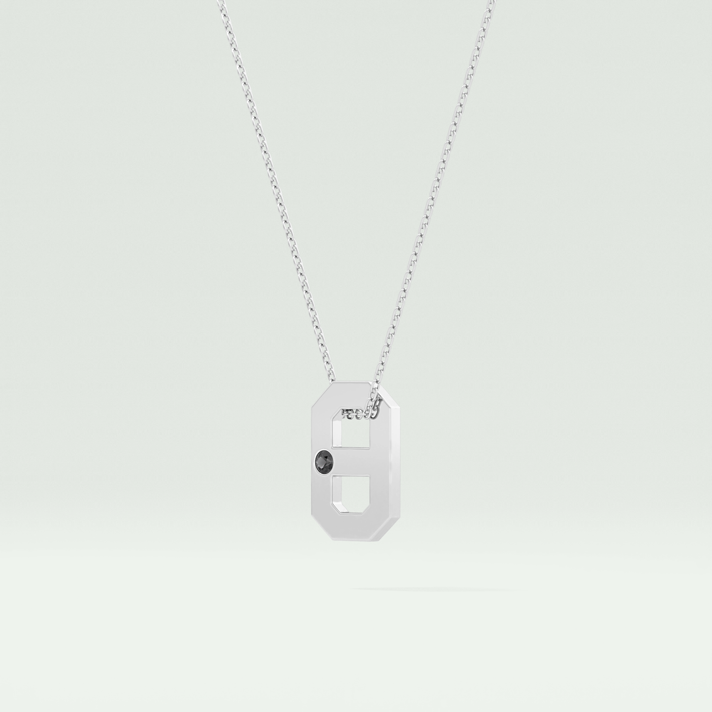 0.02 CT Black Solitaire Moissanite Diamond Necklace For Him