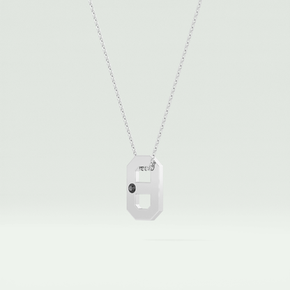 0.02 CT Black Solitaire Moissanite Diamond Necklace For Him