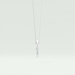 0.02 CT Black Solitaire Moissanite Diamond Necklace For Him 8