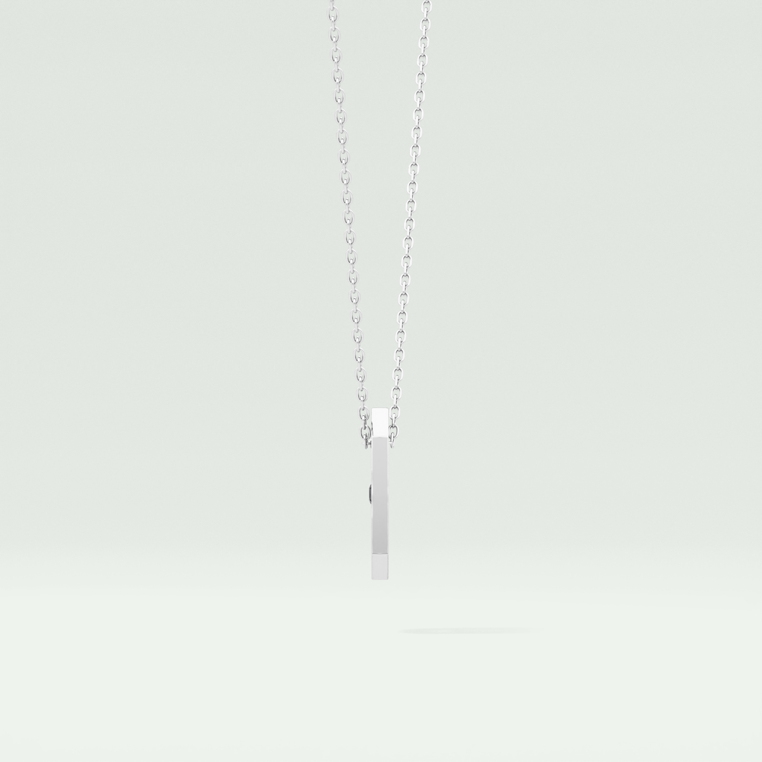 0.02 CT Black Solitaire Moissanite Diamond Necklace For Him 8
