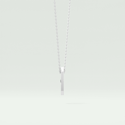 0.02 CT Black Solitaire Moissanite Diamond Necklace For Him