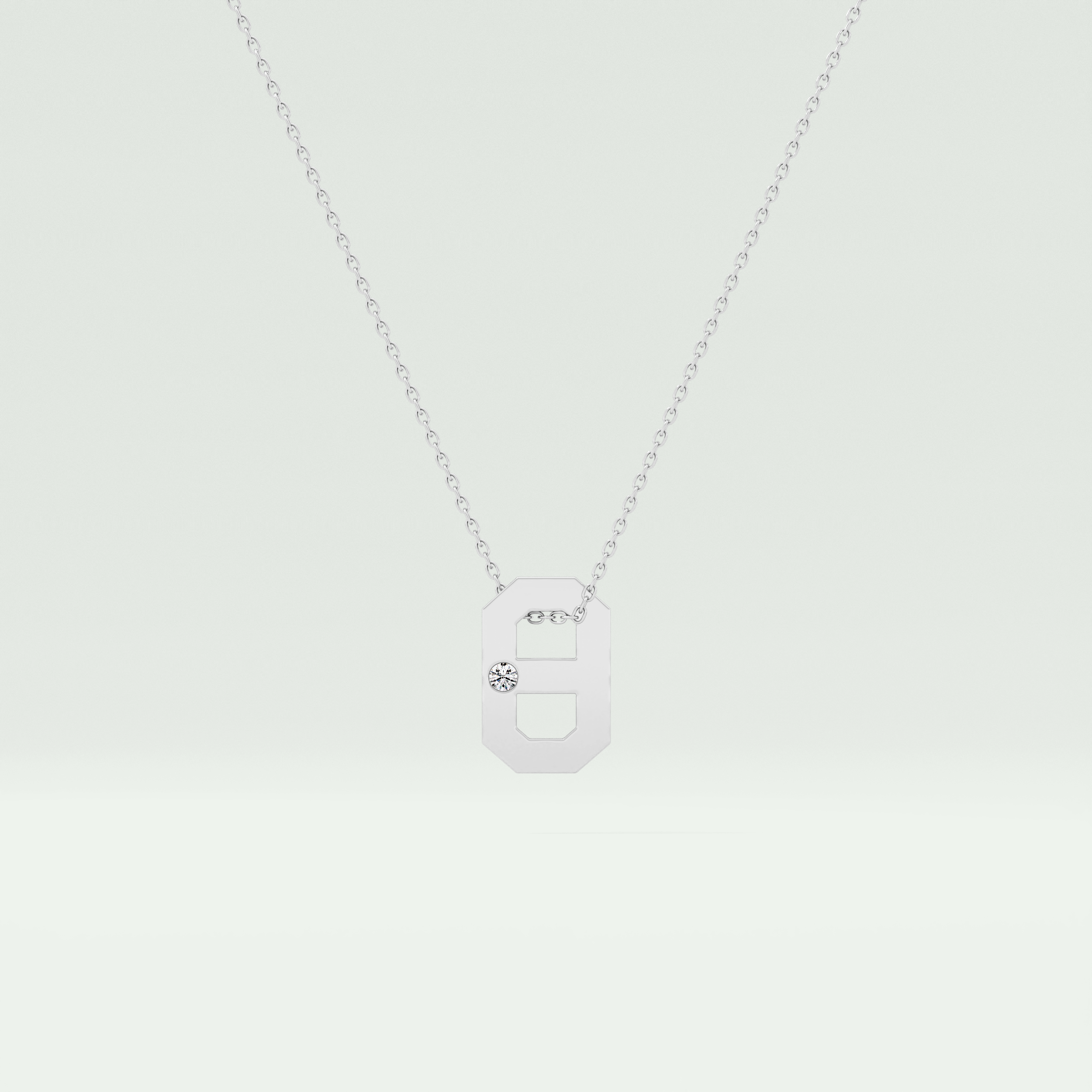0.02 CT Round Solitaire Moissanite Diamond Necklace For Him 7