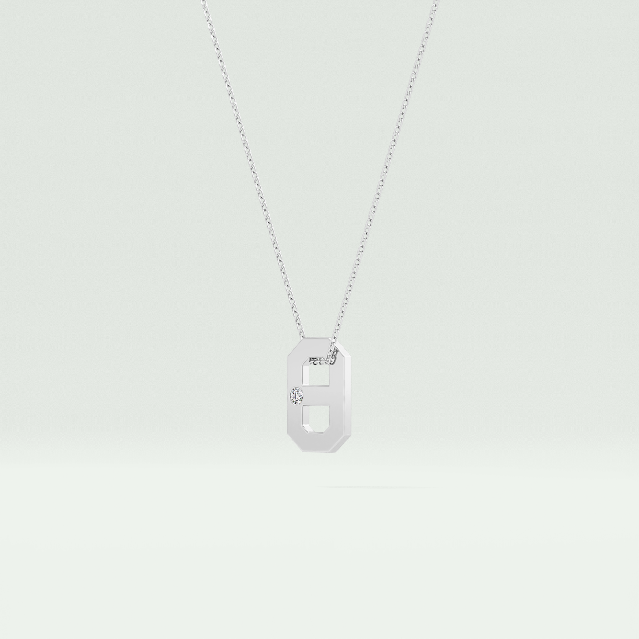 0.02 CT Round Solitaire Moissanite Diamond Necklace For Him 6