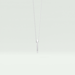 0.02 CT Round Solitaire Moissanite Diamond Necklace For Him 8