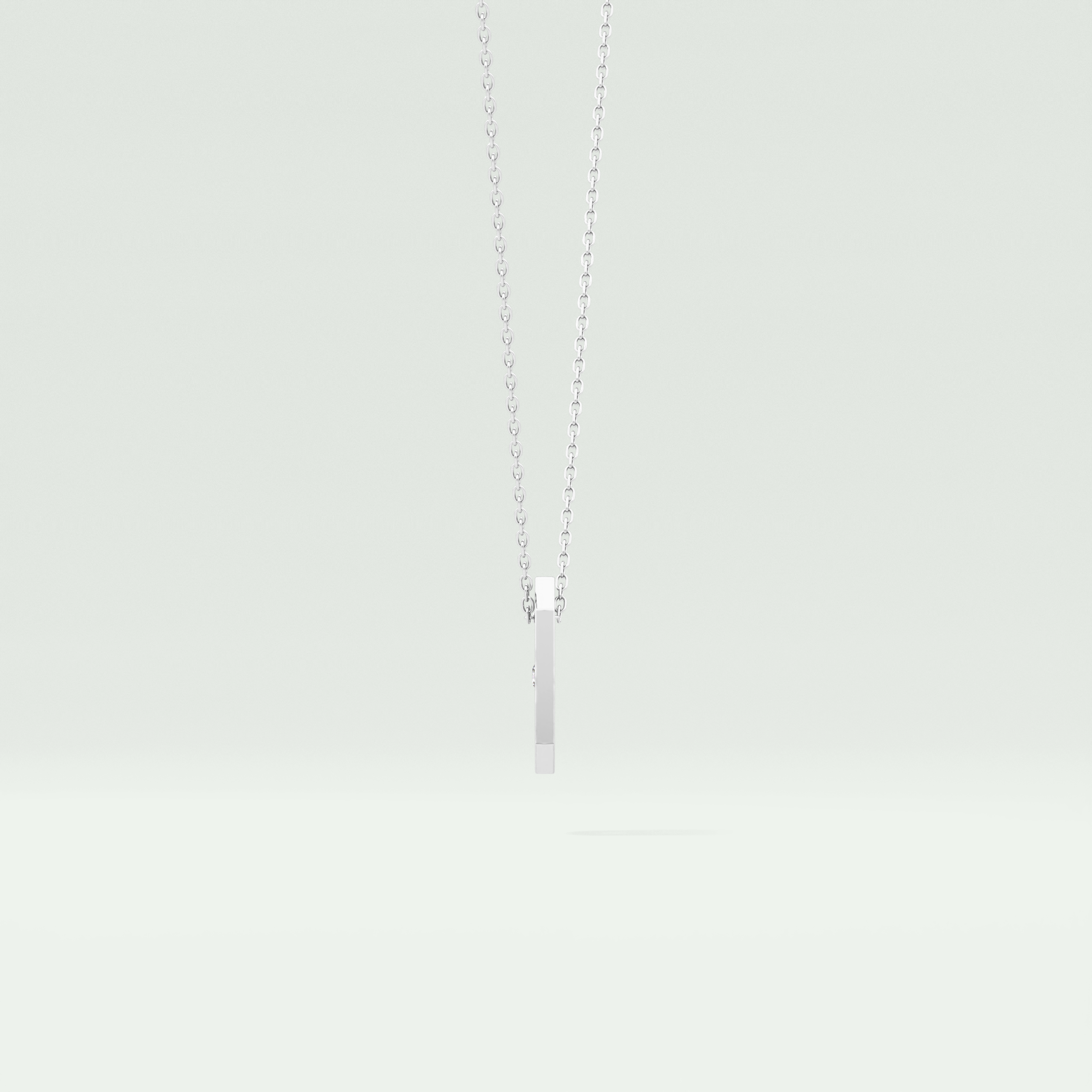 0.02 CT Round Solitaire Moissanite Diamond Necklace For Him 8