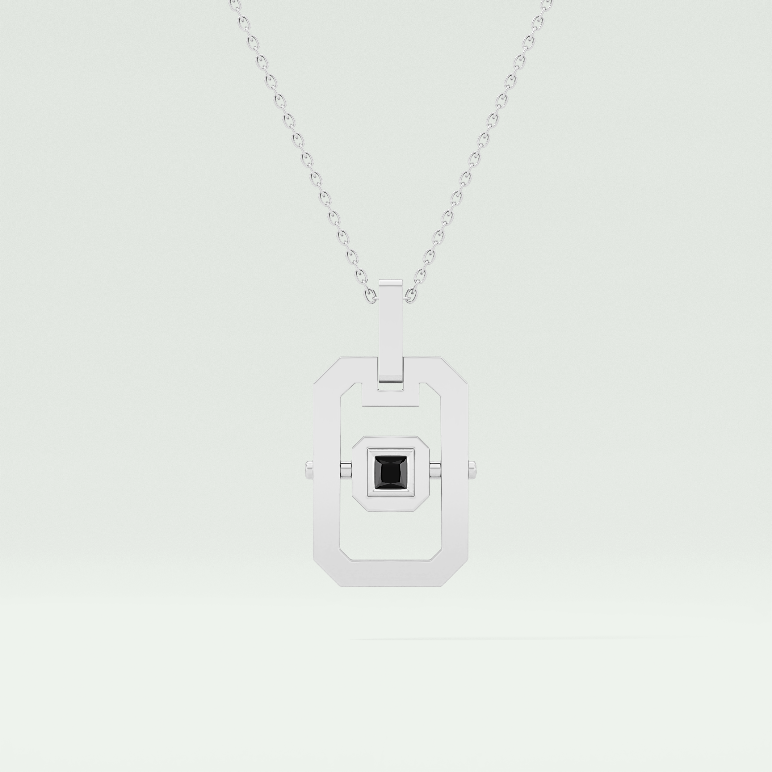 0.10 CT Princess Black Moissanite Diamond Necklace 6