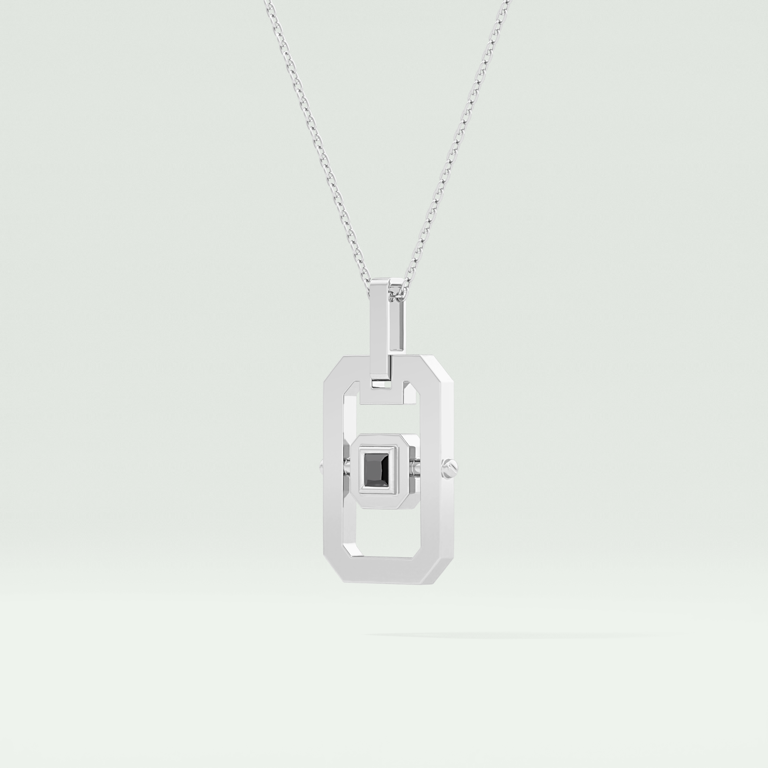 0.10 CT Princess Black Moissanite Diamond Necklace 5