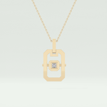 0.10 CT Princess Moissanite Diamond Solitaire Style Necklace 1