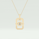 0.10 CT Princess Moissanite Diamond Solitaire Style Necklace 1