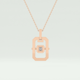 0.10 CT Princess Moissanite Diamond Solitaire Style Necklace 9