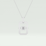 0.10 CT Princess Moissanite Diamond Solitaire Style Necklace 5