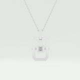 0.10 CT Princess Moissanite Diamond Solitaire Style Necklace 5